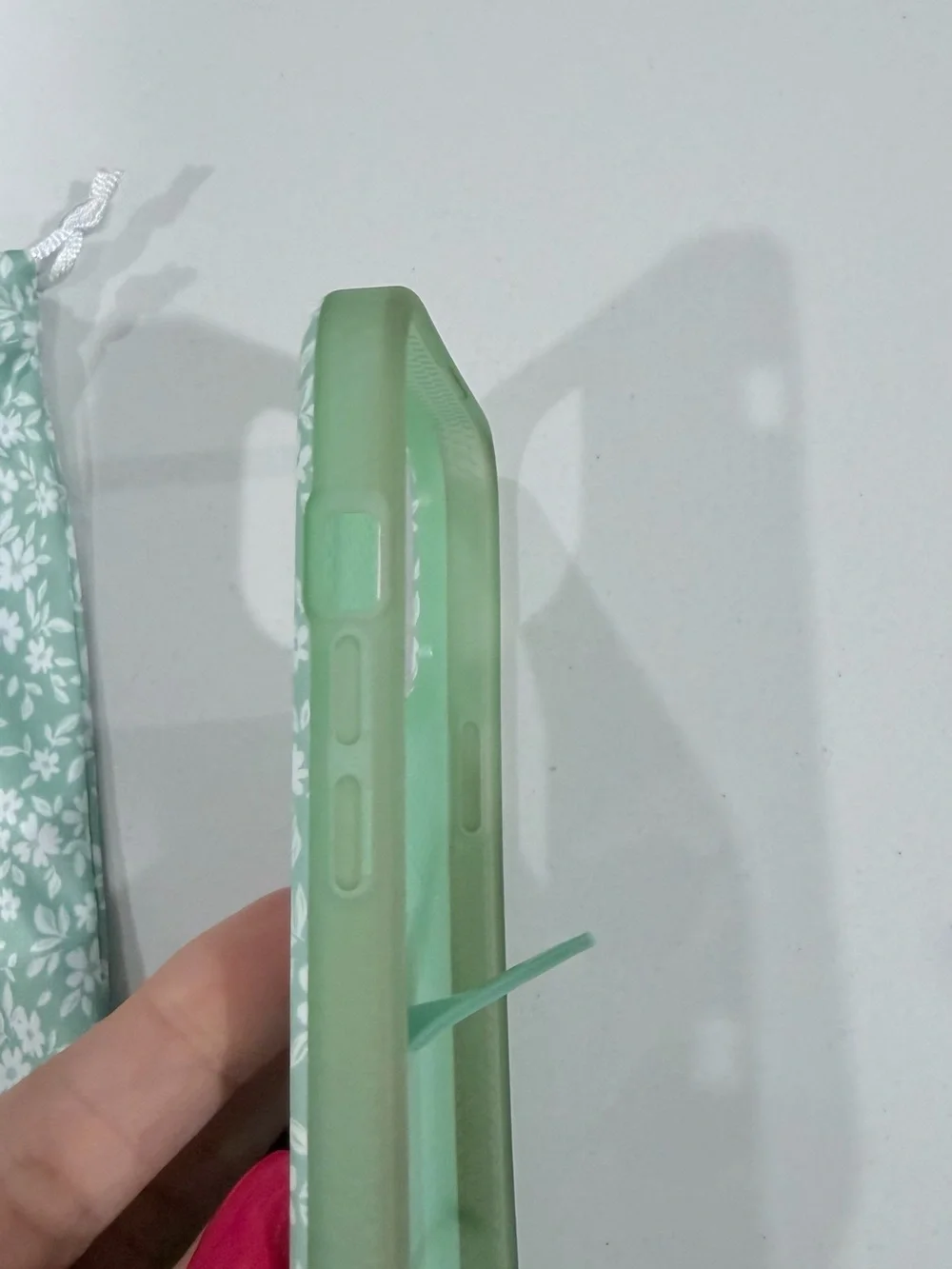 Loopy Case Mint Green Floral Phone Case with Grip - iPhone 15 pro max